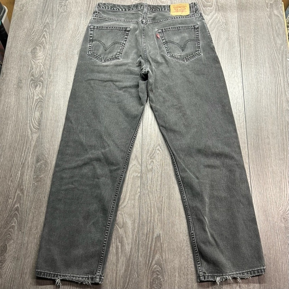 Levis Relaxed Fit Faded Black 35x30 Denim Jeans Mens y2k Baggy Straight Leg Pant